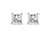 14K White Gold 1/2 Cttw Princess - Cut Square Near Colorless Diamond Classic 4-Prong Solitaire Stud Earrings
