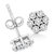 14K White Gold 1/2 Cttw Prong Set Round-Cut Diamond Flower Stud Earring - H-I Color, I1-I2 Clarity