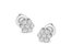 14k White Gold 1/3 Cttw Floral Cluster Diamond Stud Earrings With Screw Backs
