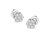 14k White Gold 1/3 Cttw Floral Cluster Diamond Stud Earrings With Screw Backs
