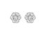 14k White Gold 1/3 Cttw Floral Cluster Diamond Stud Earrings With Screw Backs - White