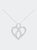 14K White Gold 1/4 Cttw Round Cut Diamond Heart And Ribbon Center Pendant Necklace - White