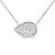 14K White Gold 1/4 Cttw Round Diamond Composite Teardrop Shape 18" Pendant Necklace - G-H Color, SI2-I1 Clarity - White Gold
