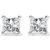 14k White Gold 1/5 Cttw Princess-cut Diamond Petite Stud Earrings - I-J, I2-I3