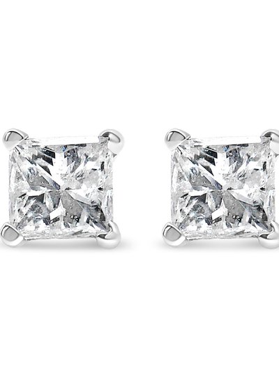 Haus of Brilliance 14k White Gold 1/5 Cttw Princess-cut Diamond Petite Stud Earrings - I-J, I2-I3 product