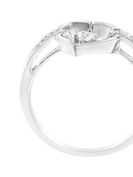 14K White Gold 1/8 Cttw Channel Set Round-Cut Diamond Heart Ring - H-I Color, SI2-I1 Clarity