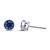 14K White Gold 1.0 Cttw Blue Lab-Grown Diamond Screw-Back Classic Bezel Solitaire Stud Earrings - Blue Color, VS2-SI1 Clarity