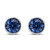 14K White Gold 1.0 Cttw Blue Lab-Grown Diamond Screw-Back Classic Bezel Solitaire Stud Earrings - Blue Color, VS2-SI1 Clarity