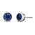 14K White Gold 1.0 Cttw Blue Lab-Grown Diamond Screw-Back Classic Bezel Solitaire Stud Earrings - Blue Color, VS2-SI1 Clarity - White Gold