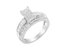 14K White Gold 1.0 Cttw Mixed-Cut Diamond Rectangle Invisible-Set Composite Cluster Ring with Bar- and Channel-Set Band - White