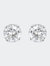 14K White Gold 1.00 Cttw Round Brilliant-Cut Near Colorless Diamond Classic 4-Prong Stud Earrings - White