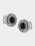 14K White Gold 3/4 Cttw 7 Stone Floral Cluster Round Brilliant Cut Diamond Stud Earrings with Screw Backs