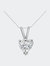 14K White Gold 3/8 Cttw Heart-Shaped Diamond Classic Solitaire 18" Pendant Necklace - White