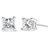 14K White Gold 3/8 Cttw Princess-Cut Square Diamond Classic 4-Prong Solitaire Stud Earrings(H-I, I1-I2) - White Gold