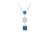 14K White Gold 7/8 cttw Treated Blue and White Princess Cut Diamond Pendant Necklace - White