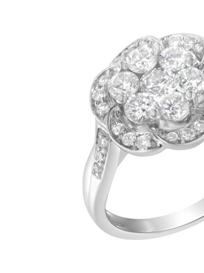 Haus of Brilliance 14K White Gold Floral Cluster Diamond Ring product