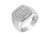 14K White Gold Men's Diamond Squared Band Ring - White Gold