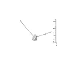 14K White Gold Pear Shape Lab Grown Diamond Solitaire Pendant Necklace