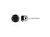 14K White Gold Round Brilliant-Cut Black Diamond Bezel-Set Stud Earrings with Screw Backs