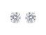 14k White Gold Solitaire Diamond Stud Earrings - White