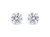 14k White Gold Solitaire Diamond Stud Earrings - White