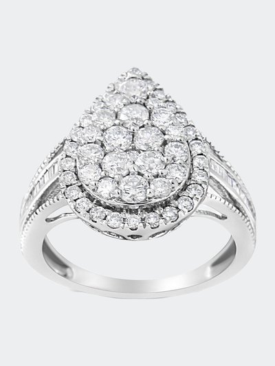 Haus of Brilliance 14K White Gold Three-Stone Cluster Diamond Ring product