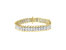 14K Yellow And White Gold 5.0 Cttw Round & Baguette Cut Diamond 7" Reflective Tennis Bracelet - Yellow/White Gold