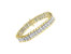 14K Yellow And White Gold 5.0 Cttw Round & Baguette Cut Diamond 7" Reflective Tennis Bracelet
