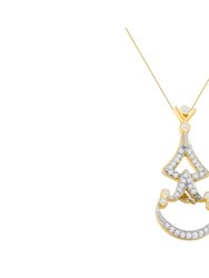 14K Yellow Gold 1/3 cttw Round Diamond Pendant Necklace - Yellow