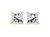 14K Yellow Gold 1/5 Cttw Princess-Cut Square Near Colorless Diamond Classic 4-Prong Solitaire Stud Earrings