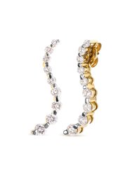 14K Yellow Gold 1.00 Cttw Round-Cut Diamond Graduated Journey Stud Earrings