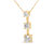 14K Yellow Gold 1.00 Cttw Round Diamond Three-Stone Drop Pendant 18" Necklace - H-I Color, SI1-SI2 Clarity