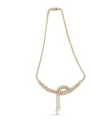 14k Yellow Gold 17.0 Cttw Diamond Double Row Lariat 18" Tennis Necklace With Pear Shape Diamond Drop Tips - I-J Color, VS2-SI1 Clarity - Gold