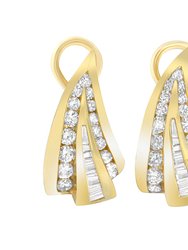 14K Yellow Gold 2 1/4 Cttw Diamond Huggy Earrings
