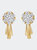 14K Yellow Gold 3/4 Cttw Diamond Floral Cluster Drop and Dangle Stud Earrings - Yellow