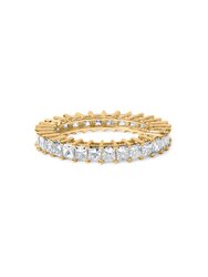 14K Yellow Gold 3.0 Cttw Shared Prong-Set Princess-Cut Diamond Eternity Band Ring - Ring Size 7 - Gold