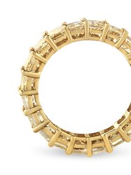 14K Yellow Gold 4.00 Cttw Shared Prong Set Princess Cut Diamond Eternity Band Ring (J-K Color, VS1-VS2 Clarity) - Ring Size 6