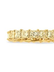 14K Yellow Gold 4.00 Cttw Shared Prong Set Princess Cut Diamond Eternity Band Ring (J-K Color, VS1-VS2 Clarity) - Ring Size 6