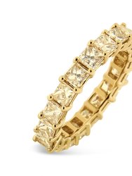 14K Yellow Gold 4.00 Cttw Shared Prong Set Princess Cut Diamond Eternity Band Ring (J-K Color, VS1-VS2 Clarity) - Ring Size 7