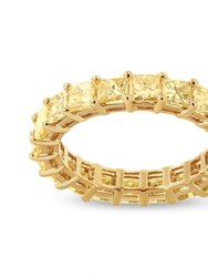 14K Yellow Gold 4.00 Cttw Shared Prong Set Princess Cut Diamond Eternity Band Ring (J-K Color, VS1-VS2 Clarity) - Ring Size 7 - Yellow Gold