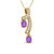 14K Yellow Gold 6x4mm Oval Pink Sapphire and 1/5 Cttw Round Diamond Pendant Necklace - H-I Color, SI1-SI2 Clarity - Gold
