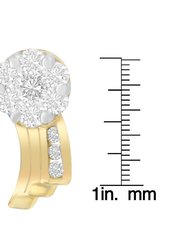 14K Yellow Gold 7/8 Cttw Round Cut Diamond Earrings