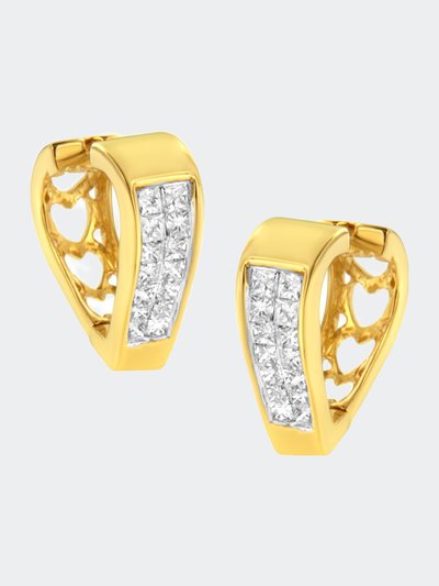 Haus of Brilliance 14K Yellow Gold Diamond Huggy Earrings product