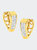 14K Yellow Gold Diamond Huggy Earrings - Yellow