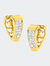 14K Yellow Gold Diamond Huggy Earrings - Yellow