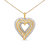 14K Yellow Gold Plated .925 Sterling Silver 1 1/2 Cttw Baguette Diamond Composite Heart 18" Pendant Necklace - I-J Color, I1-12 Clarity - Sterling Silver