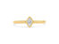 14K Yellow Gold Plated .925 Sterling Silver 1/20 Carat Diamond Square Cushion-Shaped Miracle Set Petite Fashion Promise Ring - Yellow 