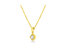 14K Yellow Gold Plated .925 Sterling Silver 1/3 Cttw Brilliant Round Cut Diamond Solitaire Milgrain 18" Pendant Necklace