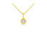 14K Yellow Gold Plated .925 Sterling Silver 1/3 Cttw Brilliant Round Cut Diamond Solitaire Milgrain 18" Pendant Necklace - Yellow