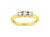 14K Yellow Gold Plated .925 Sterling Silver 1/4 Cttw Diamond 3 Stone Illusion Plate Ring - Yellow Gold